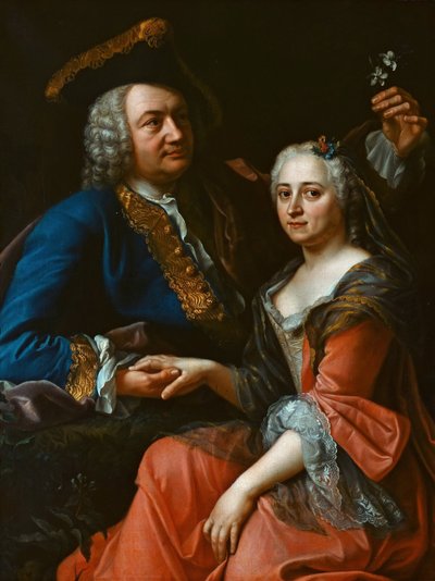 Portret van Johann Christoph Gottsched 1700-1766 met zijn vrouw Luise door Unbekannt
