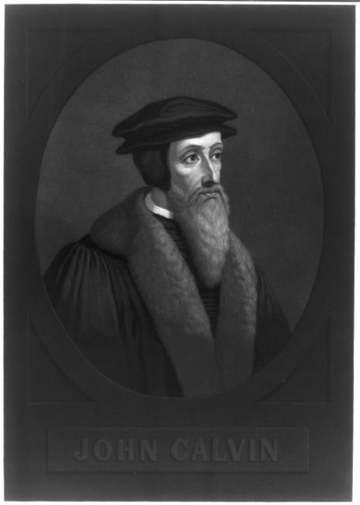 Portret van John Calvin 1509-1564, begin 19e eeuw door Unbekannt
