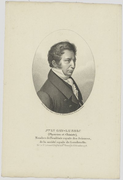 Portret van Joseph Louis Gay-Lussac 1778-1850 door Unbekannt