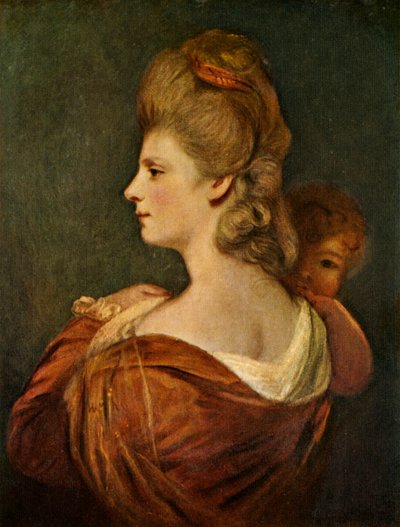 Portret van Dame en Kind door Unbekannt