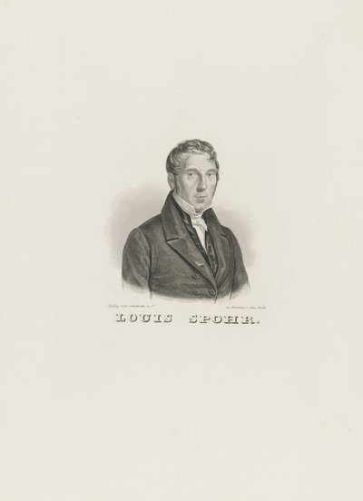 Portret van Louis Spohr 1784-1859, ca. 1830-1840 door Unbekannt