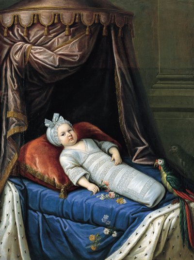 Portret van Lodewijk XIV 1638-1715 als Baby, ca. 1638 door Unbekannt