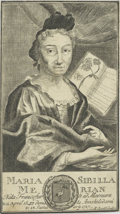 Portret van Maria Sibylla Merian 1647-1717, 1755 door Unbekannt
