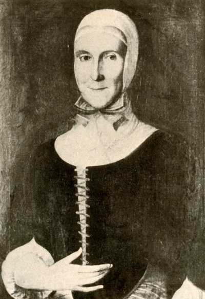 Portret van mevrouw Elisabeth Boehler in de Moravische nederzetting, Pennsylvania door Unbekannt
