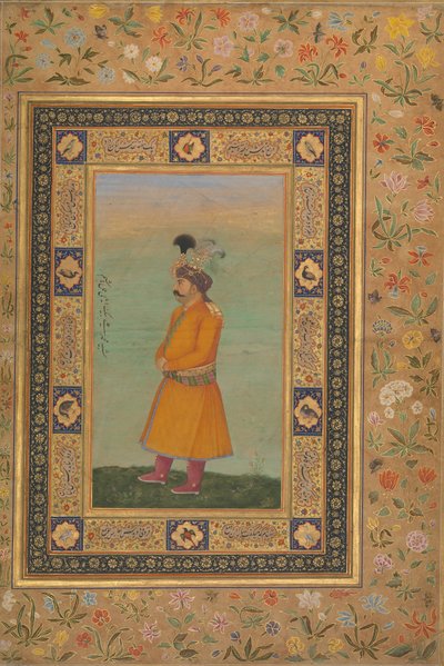 Portret van Muhammad Ali Baig, Folio uit het Shah Jahan Album, recto door Unbekannt