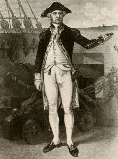 Portret van Paul Jones, commodore van de Amerikaanse marine, ca. 1780 door Unbekannt