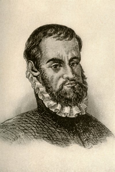 Portret van Pedro Menendez de Aviles, toont Spaanse kleding, c1570-1580 door Unbekannt