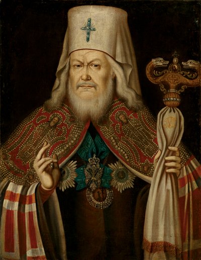 Portret van Plato II Levshin, de Metropoliet van Moskou 1737-1812, 2e helft van de 18e eeuw door Unbekannt