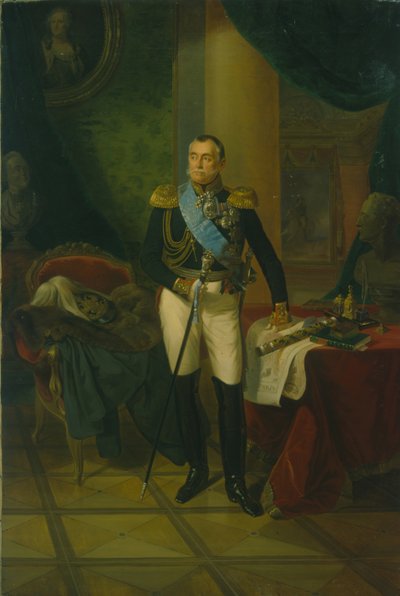 Portret van prins Pyotr Volkonsky, ca. 1850 door Unbekannt