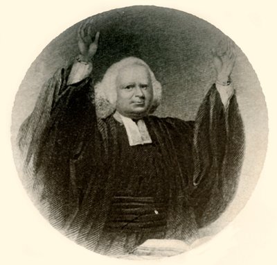 Portret van Ds. George Whitefield in toga en pruik gedragen in New England, ca. 1750, 1937 door Unbekannt