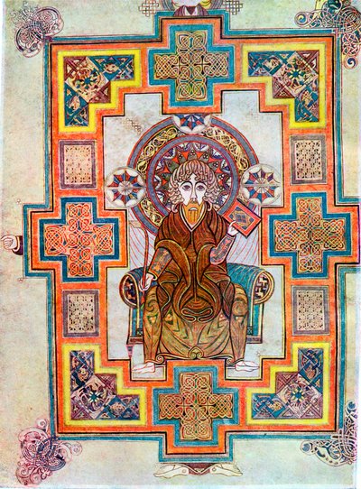 Portret van Sint Jan uit het Boek van Kells, ca. 800 door Unbekannt