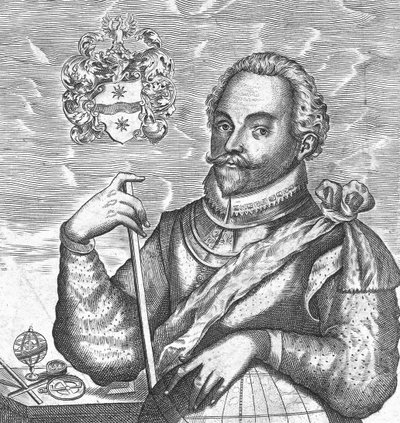 Portret van Sir Francis Drake. Frontispice uit The World Encompassed door Unbekannt