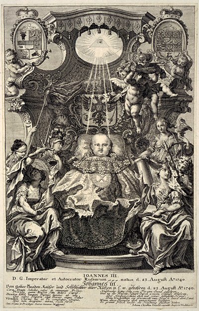 Portret van Tsaar Ivan VI Antonovich van Rusland 1740-1764, 1740 door Unbekannt