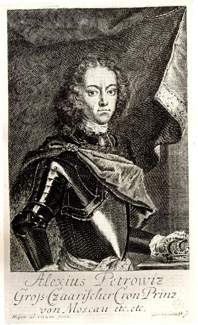 Portret van Tsarevitsj Alexei Petrovich van Rusland 1690-1718 door Unbekannt
