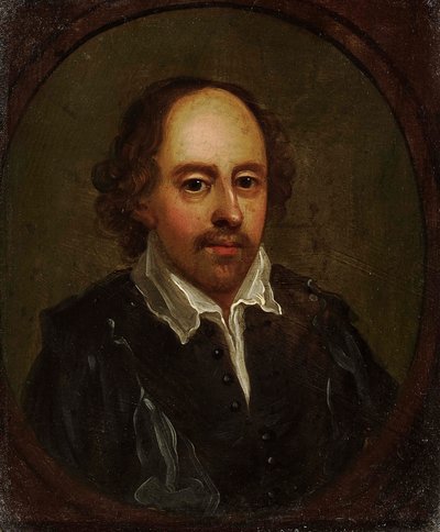 Portret van William Shakespeare 1564-1616, eerste helft van de 17e eeuw door Unbekannt