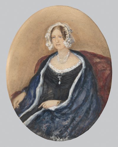 Portret van een Dame met een Witte Kap en een Cape door Unbekannt