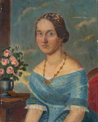 Portret van een dame met een ketting door Unbekannt