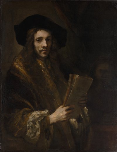 Portret van een man, de veilingmeester door Unbekannt