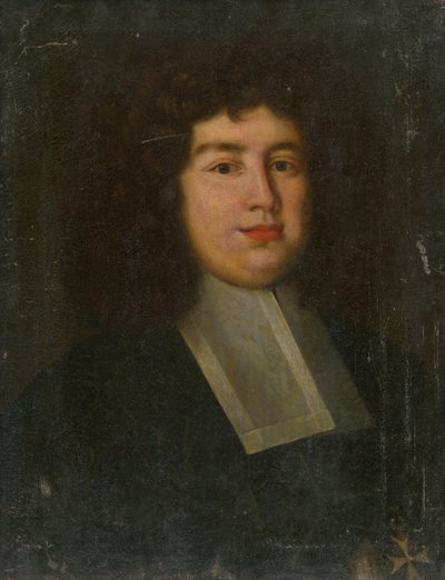 Portret van een man met een witte kraag door Unbekannt