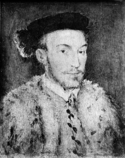 Portret van een Man in een Witte Bontjas door Unbekannt