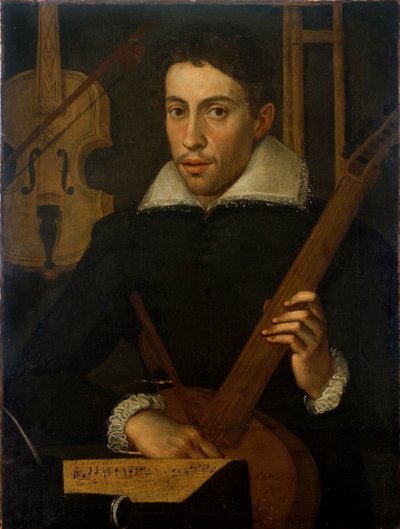 Portret van een muzikant door Unbekannt