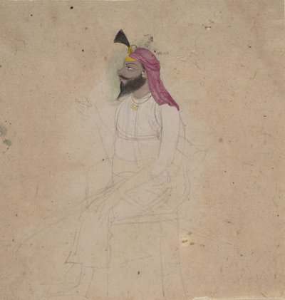 Portret van een Sikh Edelman, begin 19e eeuw door Unbekannt