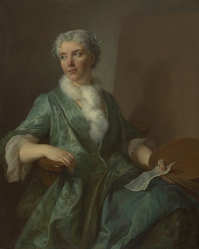Portret van een vrouwelijke kunstenaar, ca. 1735 door Unbekannt