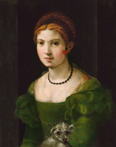Portret van een jonge vrouw door Unbekannt
