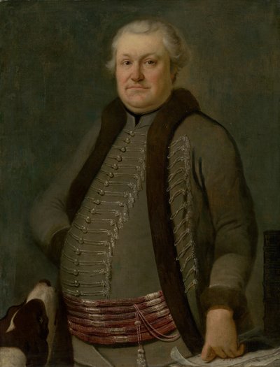 Portret van een Zeman met een Hond door Unbekannt