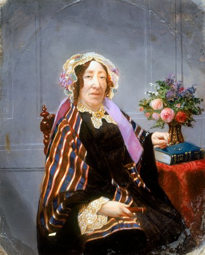 Portret van een dame, handgekleurde ambrotype, ca. 1860 door Unbekannt