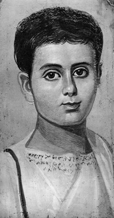 Portret van een jonge jongen, Al-Fayyum, Egypte, 2e eeuw 1936 door Unbekannt
