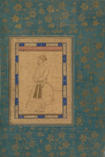 Portret van een niet-geïdentificeerde edelman van het hof van Shah Jahan, c. 1640-1650 door Unbekannt