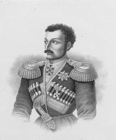 Portret van generaal-majoor Nikolay Sleptsov door Unbekannt