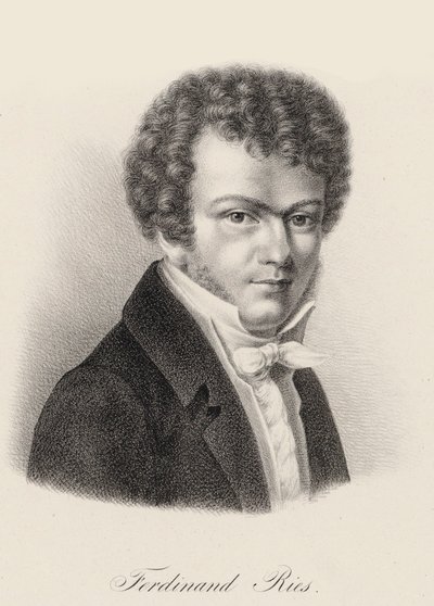 Portret van pianist en componist Ferdinand Ries 1784-1838, ca. 1830 door Unbekannt