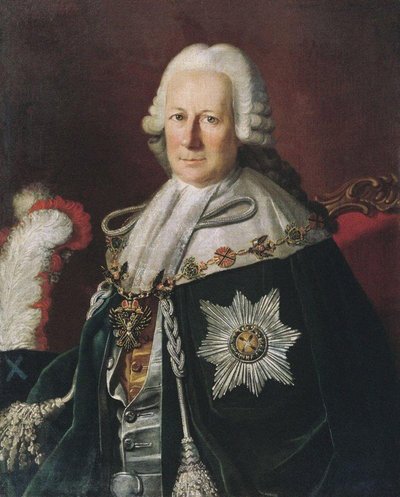 Portret van admiraal Semyon Ivanovich Mordvinov 1701-1777 Na Carl Ludwig Christineck, 1771 door Unbekannt