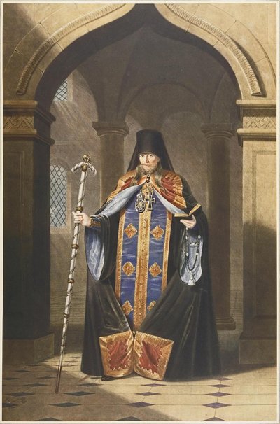 Portret van de archimandriet Photius van Rusland 1792-1838, 1820s door Unbekannt