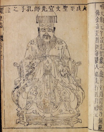 Portret van de Chinese denker en sociaal filosoof Confucius, begin 19e eeuw door Unbekannt