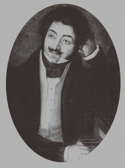 Portret van de componist Alexander Aleksandrovich Alyabyev 1787-1851, 1810s door Unbekannt
