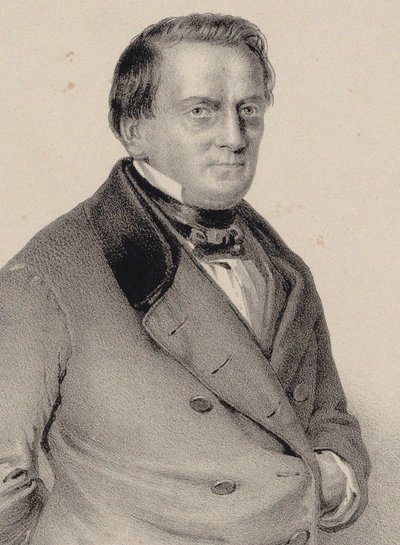 Portret van de componist Franz Lachner 1803-1890, 1850 door Unbekannt