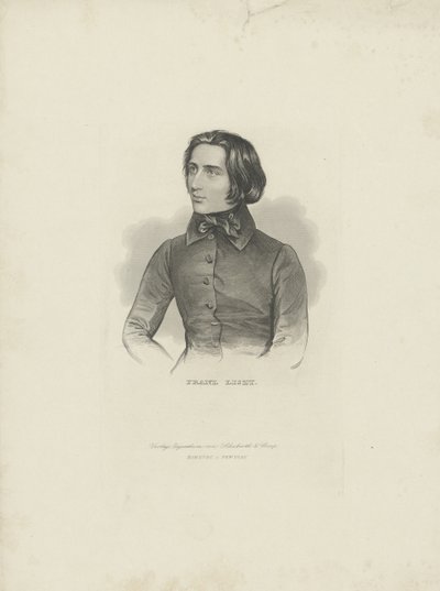 Portret van de componist Franz Liszt 1811-1886, 1840-1850 door Unbekannt