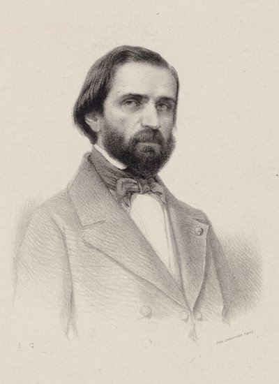 Portret van de Componist Giuseppe Verdi 1813-1901, ca. 1850 door Unbekannt