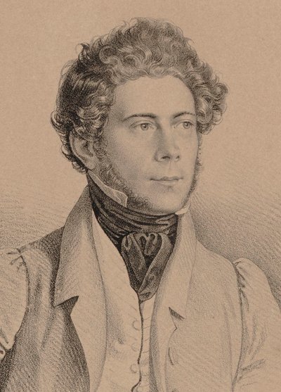 Portret van de Componist Joseph Lanner door Unbekannt