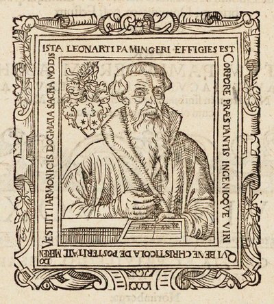 Portret van de componist Leonhard Paminger 1495-1567, 1573 door Unbekannt