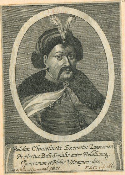 Portret van de Kozakken Hetman van Oekraïne Bohdan Khmelnytsky 1595-1657 door Unbekannt