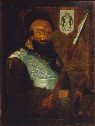 Portret van de Kozakkenleider, veroveraar van Siberië Yermak Timopheyevich -1585, begin 18e eeuw door Unbekannt