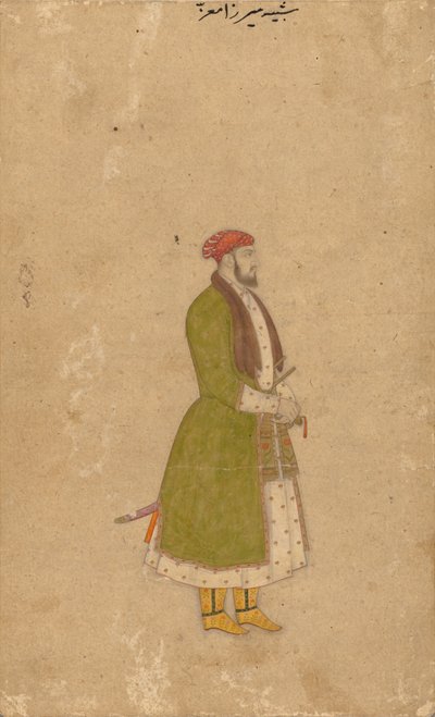 Portret van de Hofdienaar Mirza Muizz, ca. 1680-1700 door Unbekannt