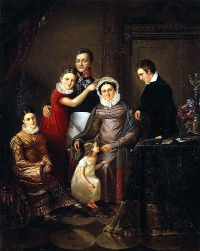 Portret van de Familie van Prins Nikolay Repnin-Volkonsky, 1820s door Unbekannt