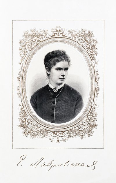 Portret van de zangeres Yelizaveta Lavrovskaya 1845-1919, tweede helft van de 19e eeuw door Unbekannt