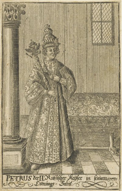 Portret van tsaar Peter II van Rusland, ca. 1730 door Unbekannt