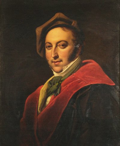 Portret van de componist Gioachino Antonio Rossini 1792-1868 door Unbekannt